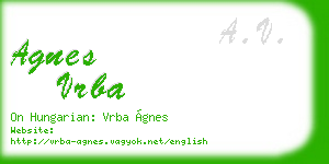 agnes vrba business card